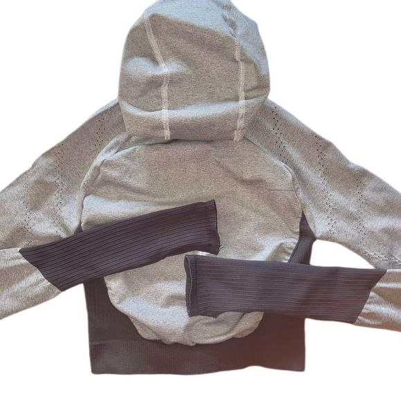 New FP Movement Good Karma Heather Run Cropped Hoodie Jacket - Picture 6 of 12